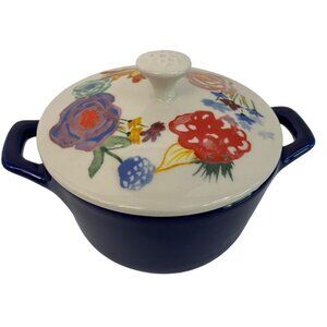 The Pioneer Woman Celia Stoneware Floral Mini Dutch Oven 4" Kitchen 7582 GUC